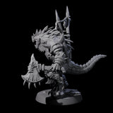 Duel Axe Lizardfolk Warrior Miniature for Dungeons and Dragons, Pathfinder or other TTRPGs