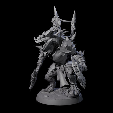 Duel Axe Lizardfolk Warrior Miniature for Dungeons and Dragons, Pathfinder or other TTRPGs