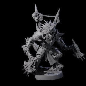 Duel Axe Lizardfolk Warrior Miniature for Dungeons and Dragons, Pathfinder or other TTRPGs