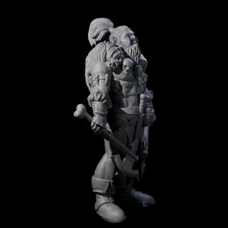 Duel Axe Orc Barbarian Miniature for Dungeons and Dragons, Pathfinder or other TTRPGs