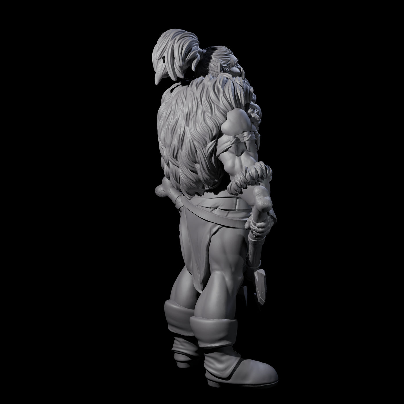 Duel Axe Orc Barbarian Miniature for Dungeons and Dragons, Pathfinder or other TTRPGs