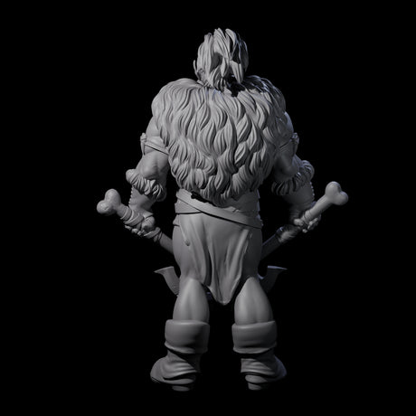 Duel Axe Orc Barbarian Miniature for Dungeons and Dragons, Pathfinder or other TTRPGs