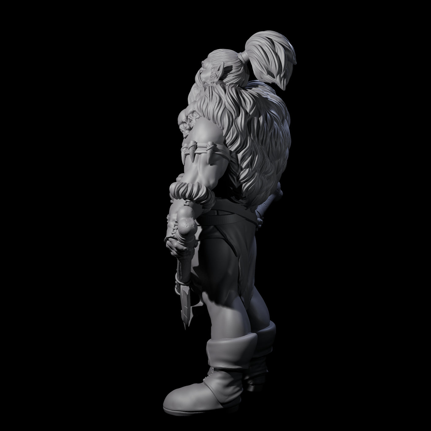 Duel Axe Orc Barbarian Miniature for Dungeons and Dragons, Pathfinder or other TTRPGs
