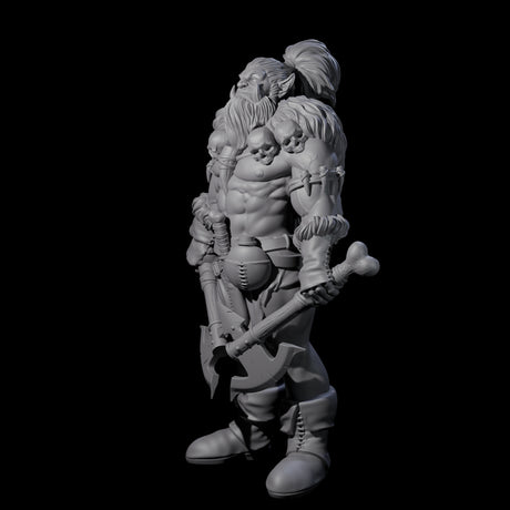 Duel Axe Orc Barbarian Miniature for Dungeons and Dragons, Pathfinder or other TTRPGs