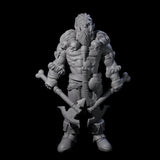 Duel Axe Orc Barbarian Miniature for Dungeons and Dragons, Pathfinder or other TTRPGs
