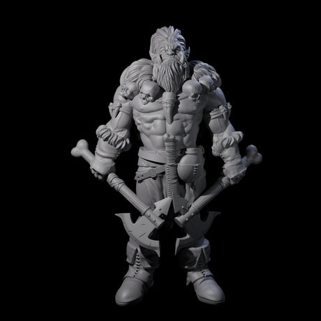 Duel Axe Orc Barbarian Miniature for Dungeons and Dragons, Pathfinder or other TTRPGs