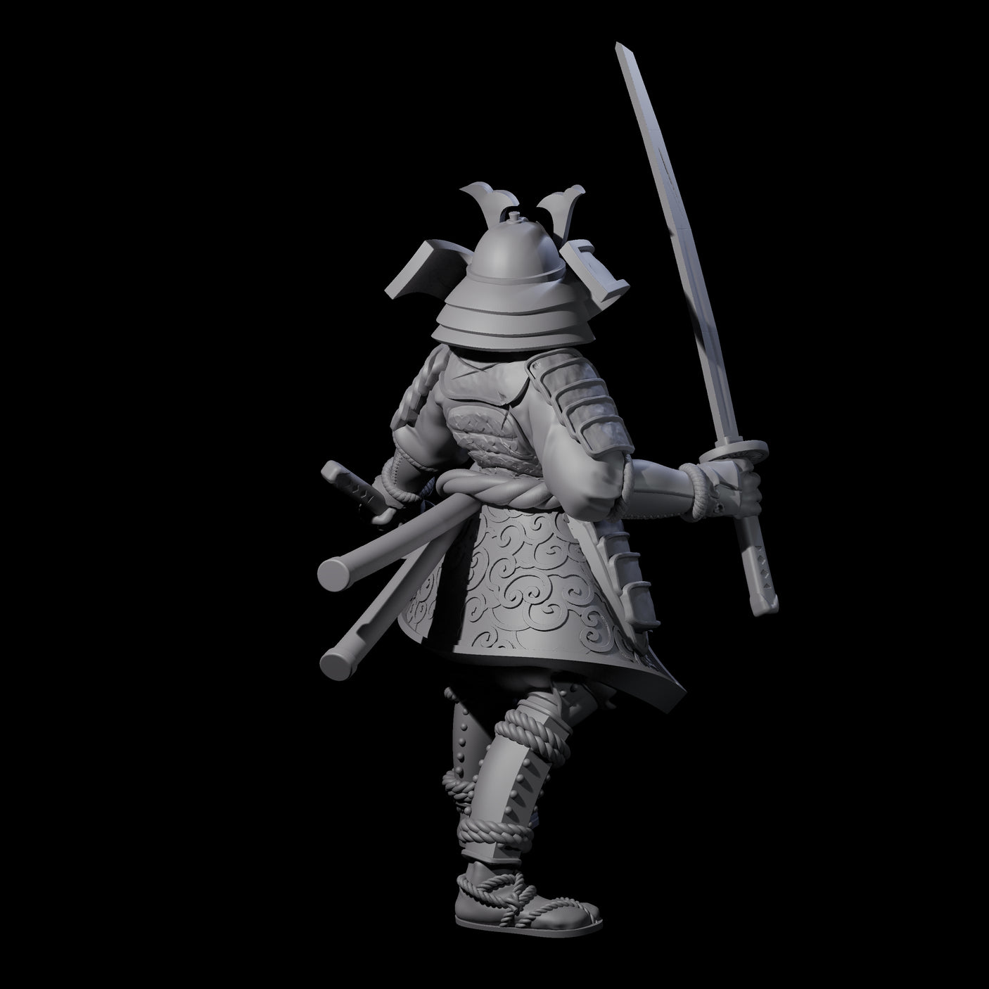 Duel Sword Wielding Samurai Miniature for Dungeons and Dragons, Pathfinder or other TTRPGs