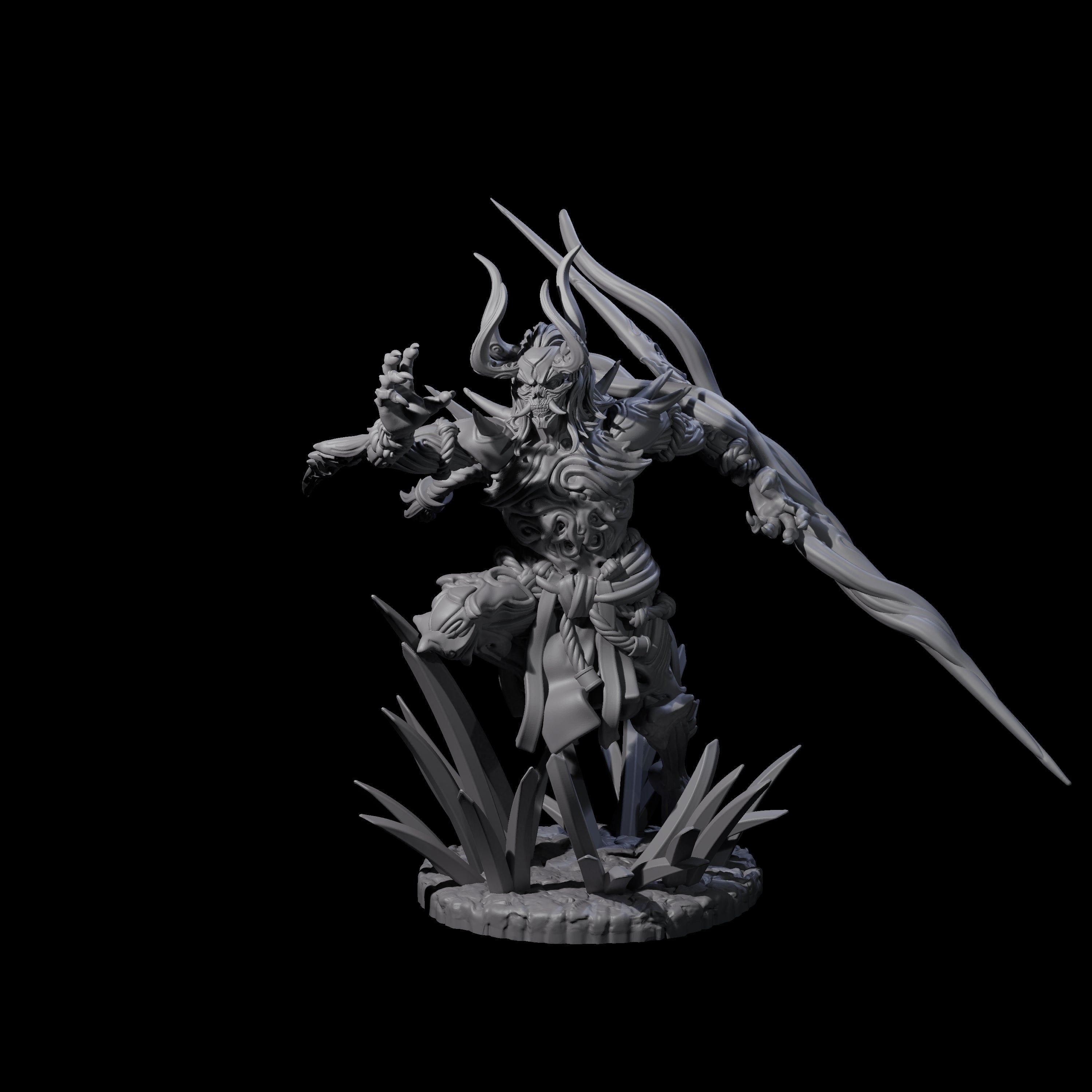 Dueling Yaksha Demon Miniature for Dungeons and Dragons, Pathfinder or other TTRPGs