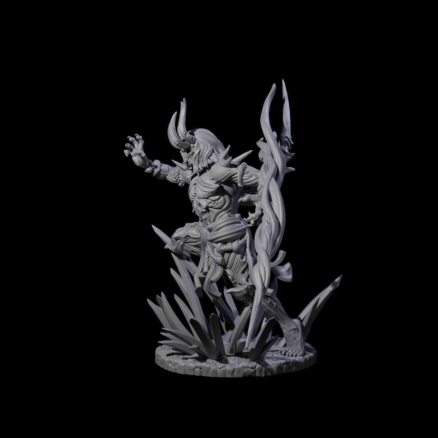 Dueling Yaksha Demon Miniature for Dungeons and Dragons, Pathfinder or other TTRPGs