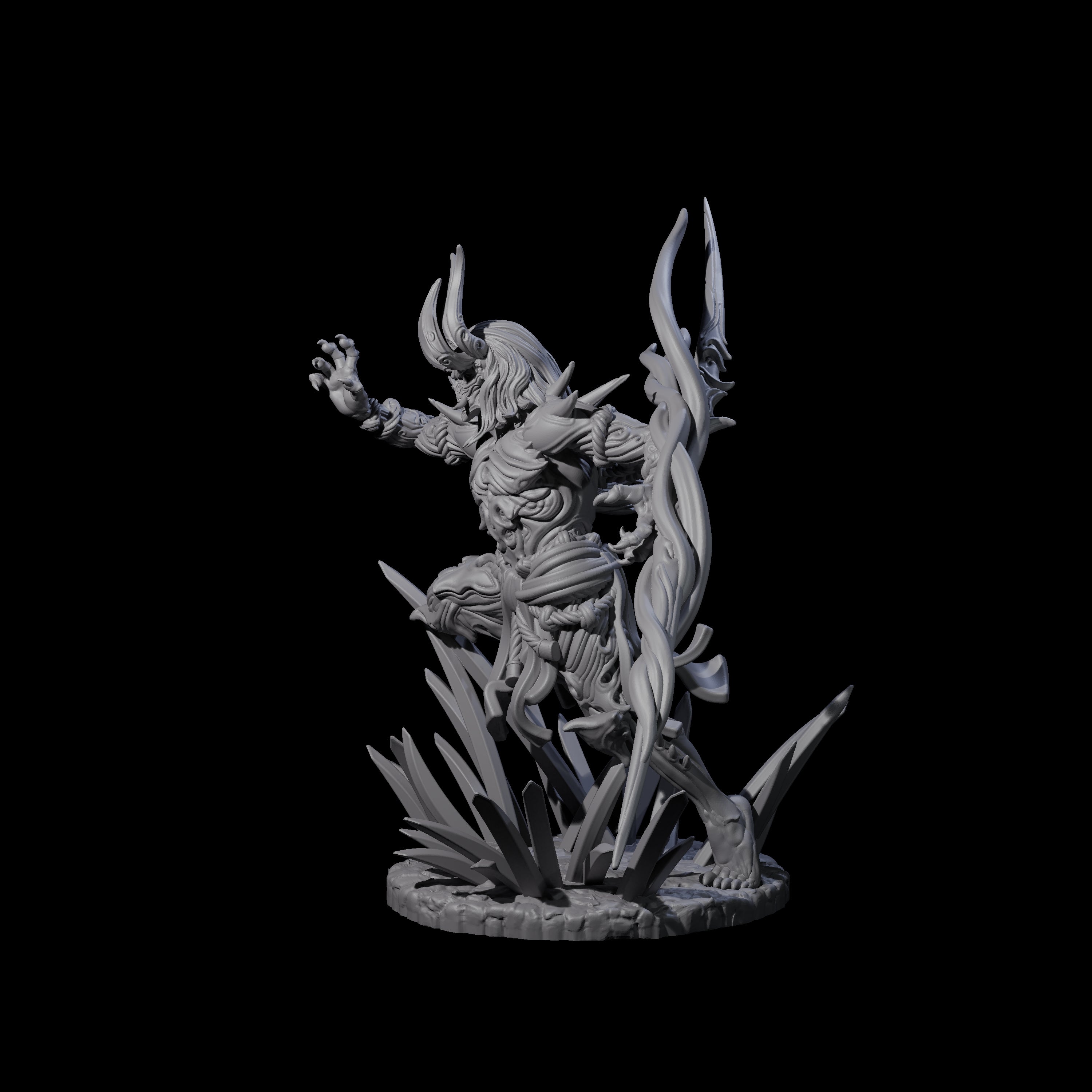 Dueling Yaksha Demon Miniature for Dungeons and Dragons, Pathfinder or other TTRPGs