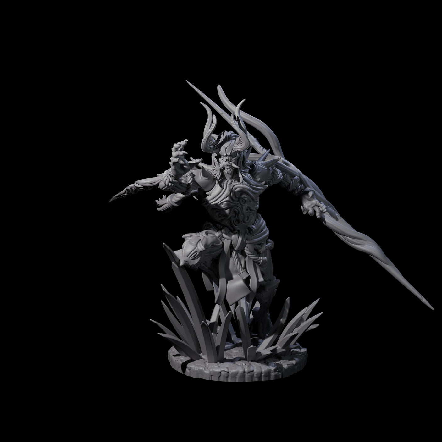 Dueling Yaksha Demon Miniature for Dungeons and Dragons, Pathfinder or other TTRPGs