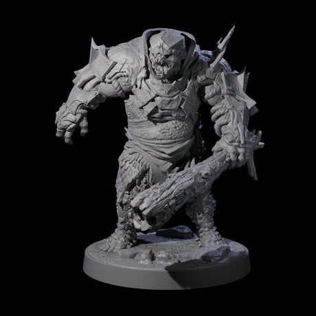 Dumb Spiky Ogre Warrior A Miniature for Dungeons and Dragons, Pathfinder or other TTRPGs