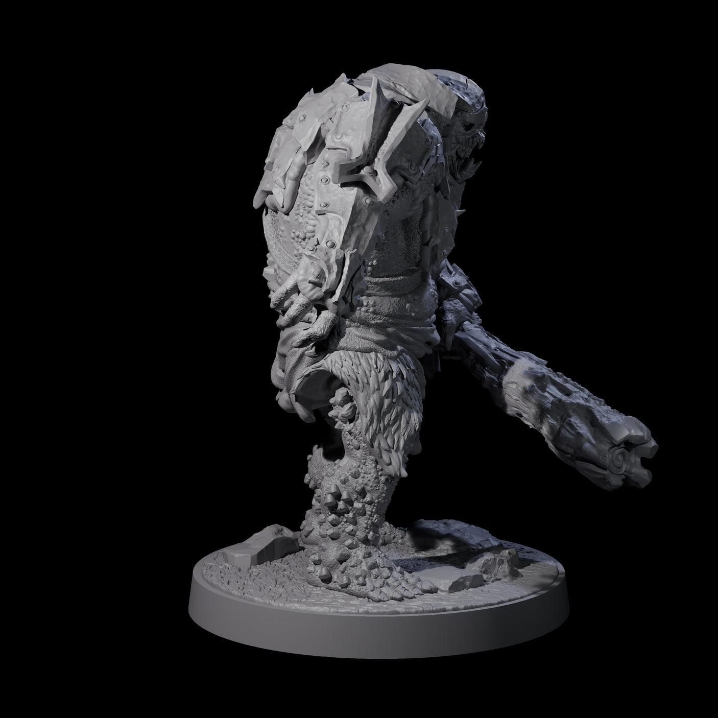 Dumb Spiky Ogre Warrior A Miniature for Dungeons and Dragons, Pathfinder or other TTRPGs