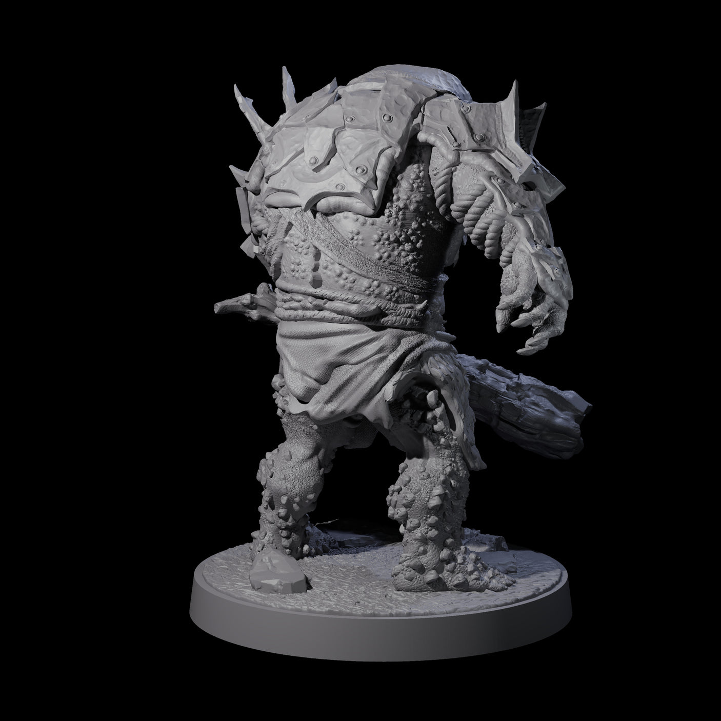Dumb Spiky Ogre Warrior A Miniature for Dungeons and Dragons, Pathfinder or other TTRPGs
