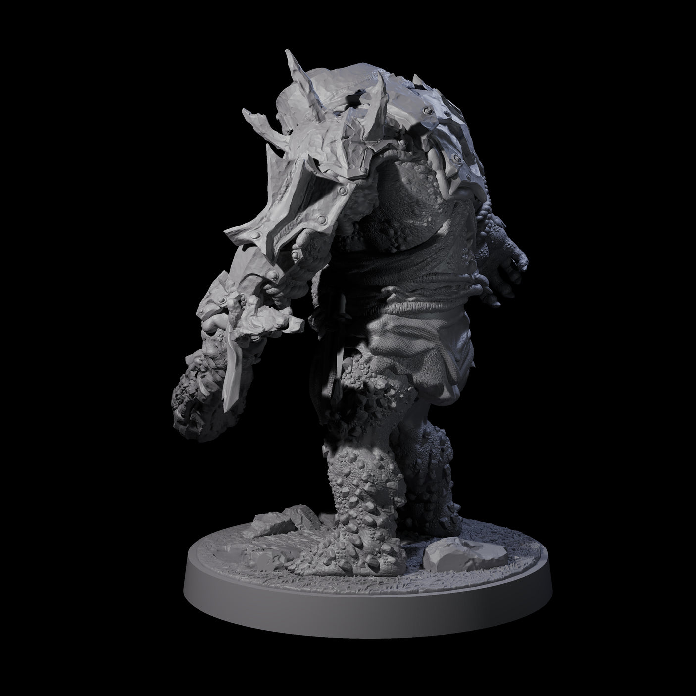 Dumb Spiky Ogre Warrior A Miniature for Dungeons and Dragons, Pathfinder or other TTRPGs
