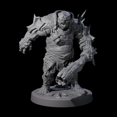 Dumb Spiky Ogre Warrior A Miniature for Dungeons and Dragons, Pathfinder or other TTRPGs