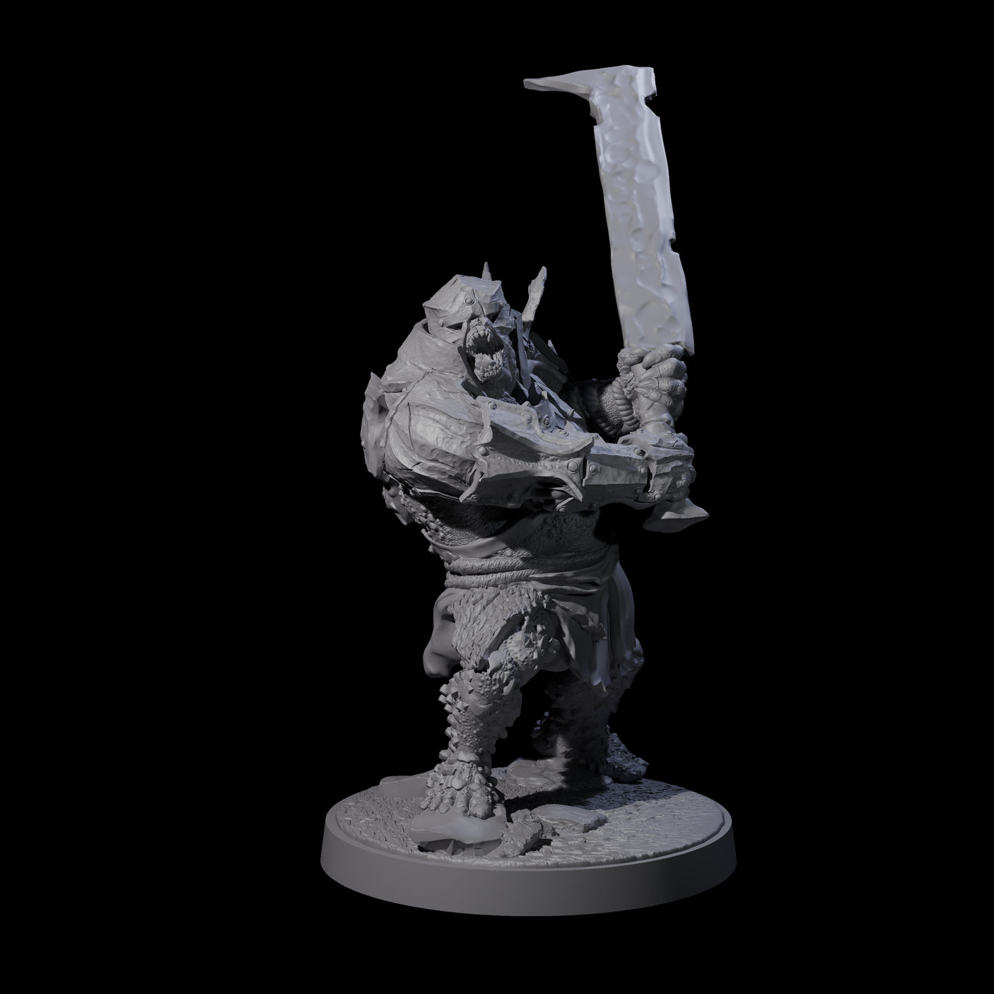 Dumb Spiky Ogre Warrior B Miniature for Dungeons and Dragons, Pathfinder or other TTRPGs