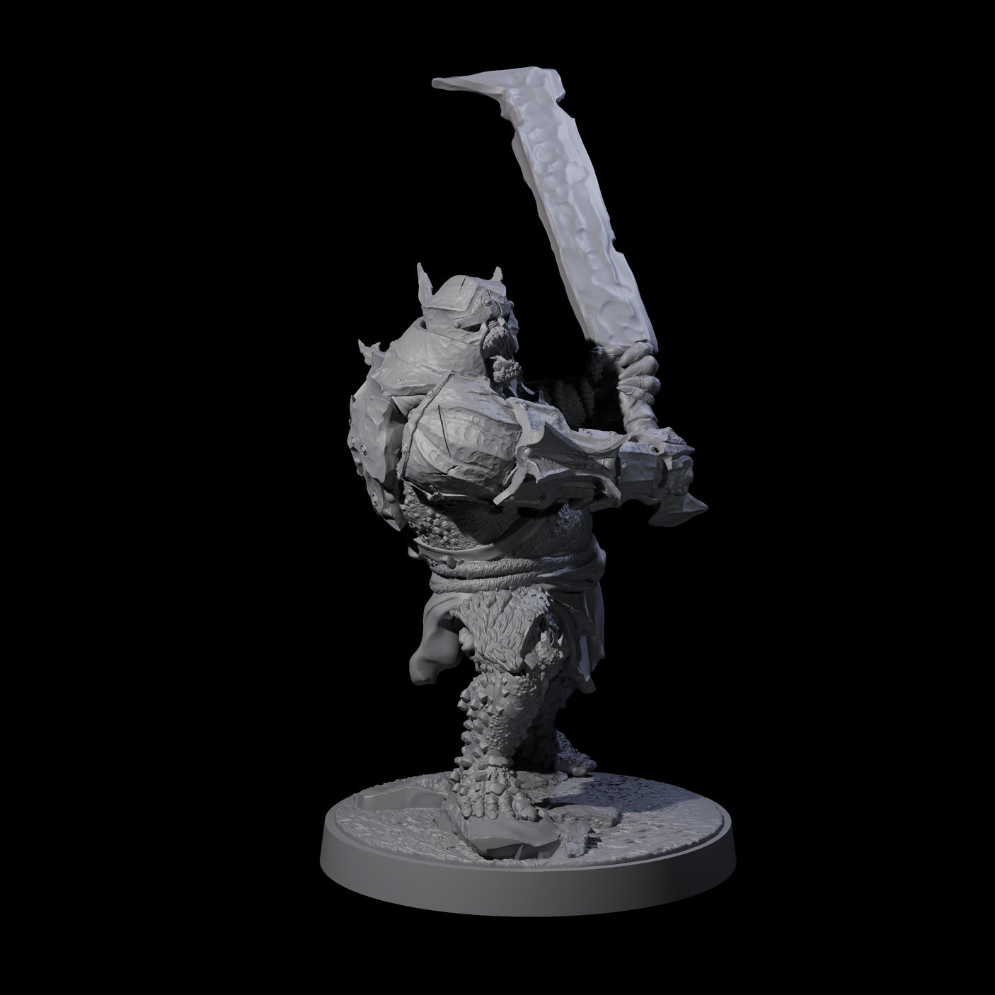Dumb Spiky Ogre Warrior B Miniature for Dungeons and Dragons, Pathfinder or other TTRPGs
