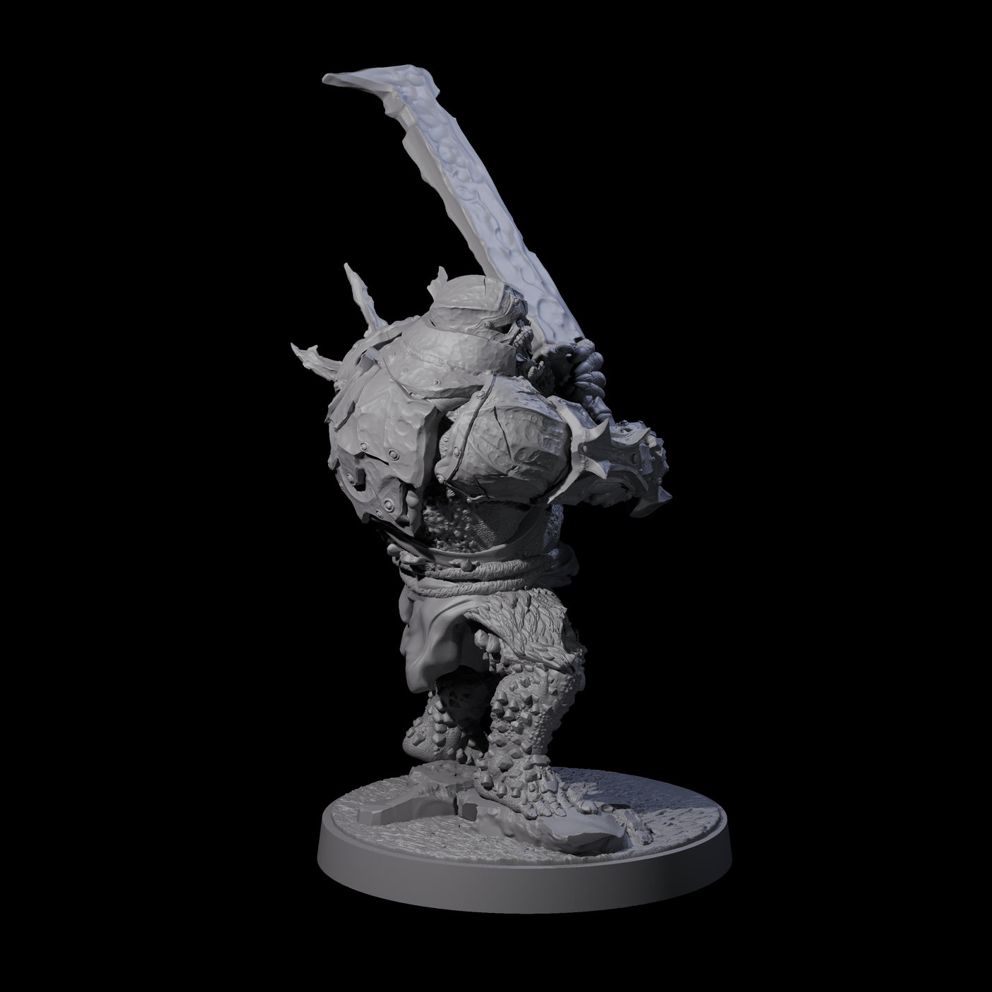Dumb Spiky Ogre Warrior B Miniature for Dungeons and Dragons, Pathfinder or other TTRPGs
