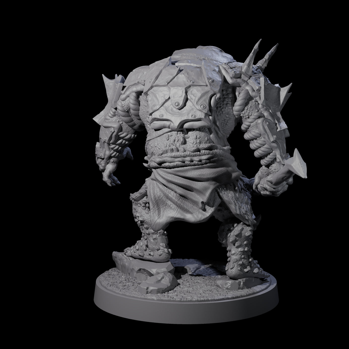 Dumb Spiky Ogre Warrior C Miniature for Dungeons and Dragons, Pathfinder or other TTRPGs