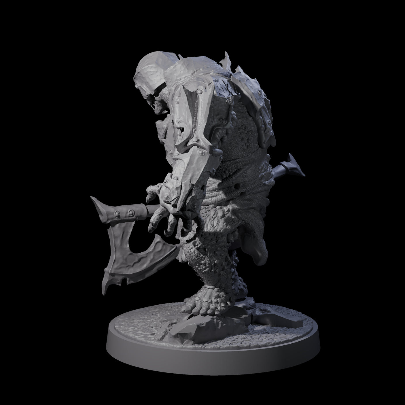 Dumb Spiky Ogre Warrior C Miniature for Dungeons and Dragons, Pathfinder or other TTRPGs