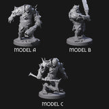 Dumb Spiky Ogre Warriors Miniature for Dungeons and Dragons, Pathfinder or other TTRPGs
