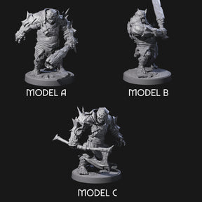 Dumb Spiky Ogre Warriors Miniature for Dungeons and Dragons, Pathfinder or other TTRPGs