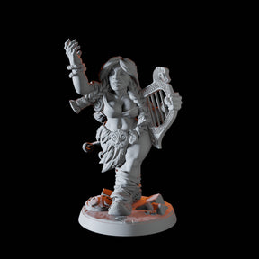 Dwarf Bard Pin-up Miniature for Dungeons and Dragons, Pathfinder or other TTRPGs