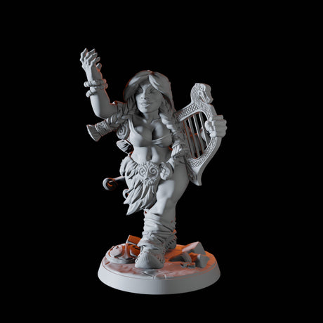 Dwarf Bard Pin-up Miniature for Dungeons and Dragons, Pathfinder or other TTRPGs