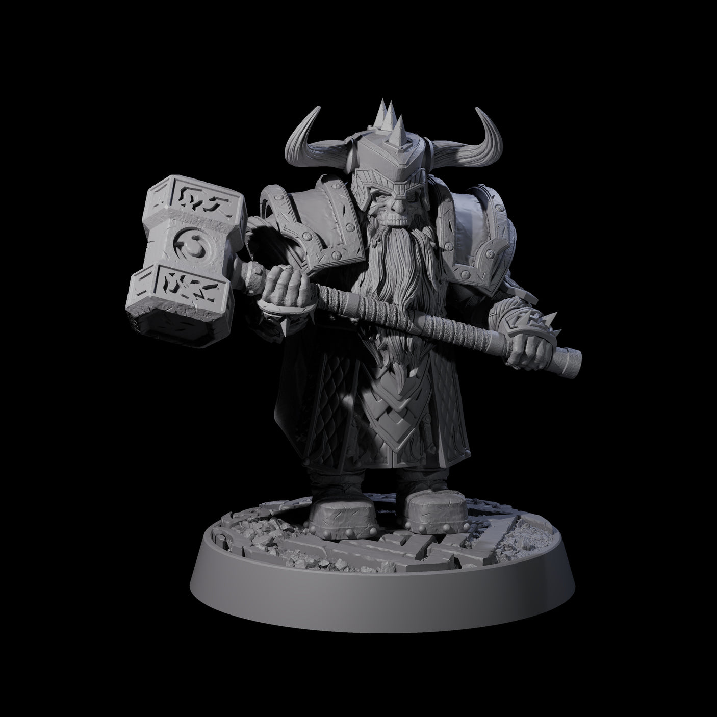 Dwarf Death Paladin B Miniature for Dungeons and Dragons, Pathfinder or other TTRPGs