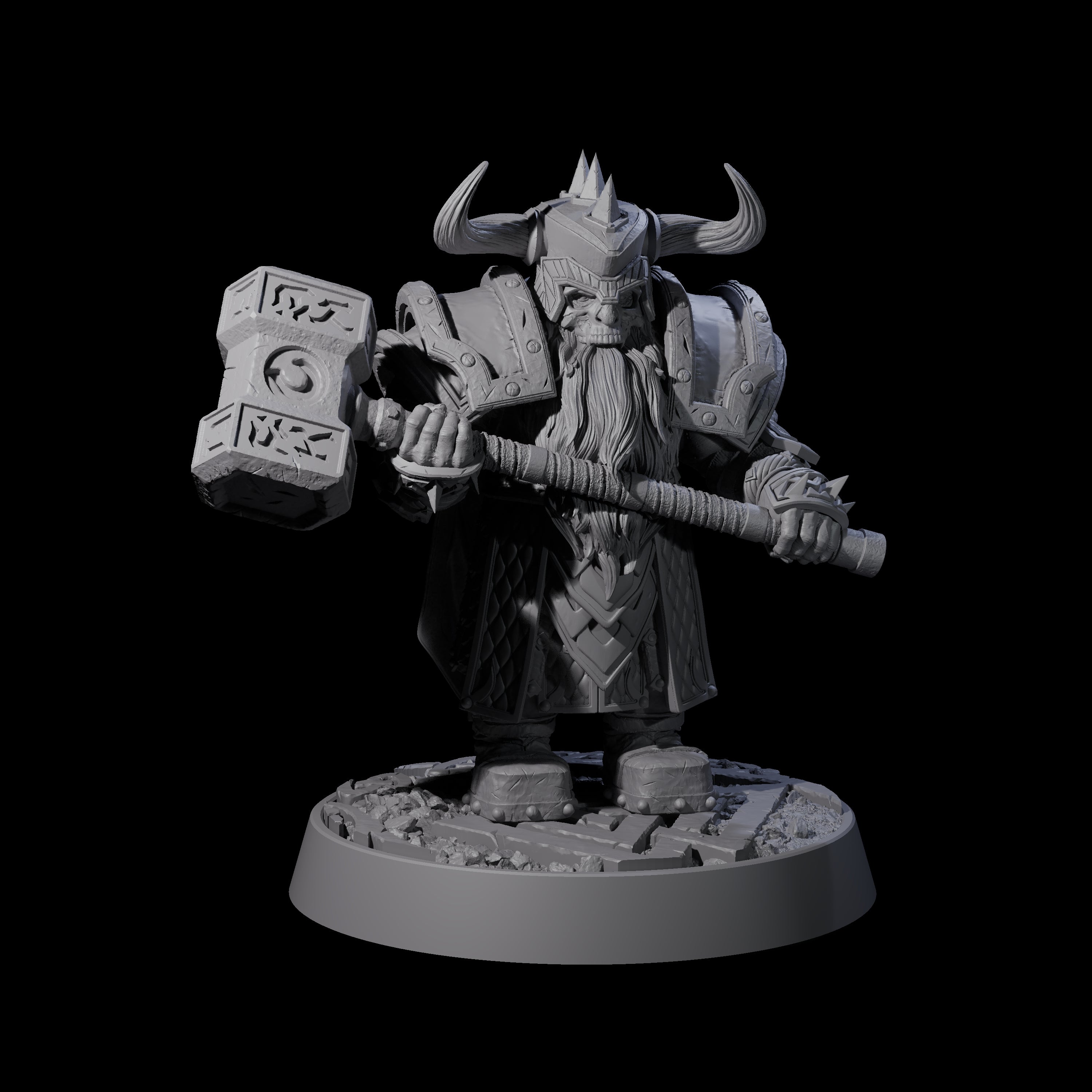 Dwarf Death Paladin B Miniature for Dungeons and Dragons, Pathfinder or other TTRPGs