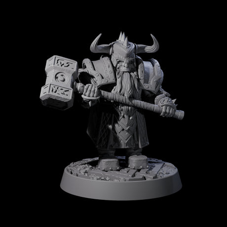 Dwarf Death Paladin B Miniature for Dungeons and Dragons, Pathfinder or other TTRPGs