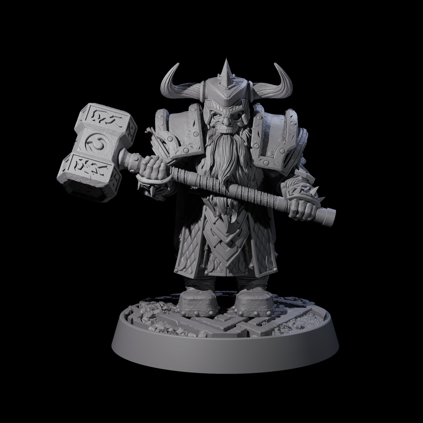 Dwarf Death Paladin B Miniature for Dungeons and Dragons, Pathfinder or other TTRPGs