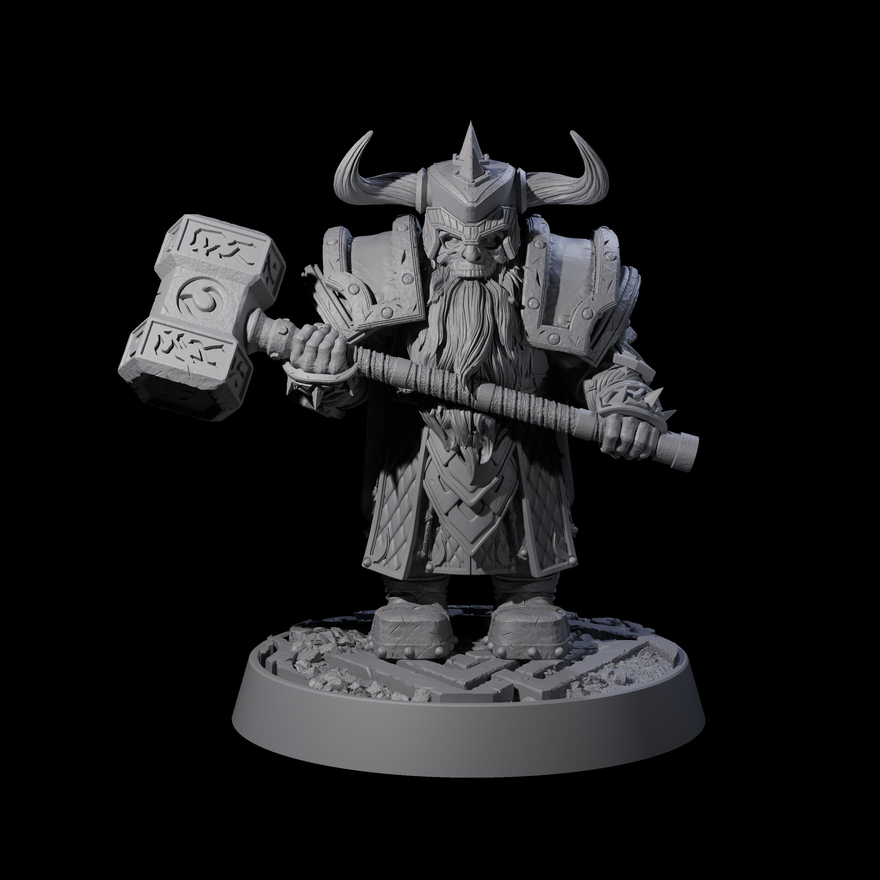 Dwarf Death Paladin B Miniature for Dungeons and Dragons, Pathfinder or other TTRPGs