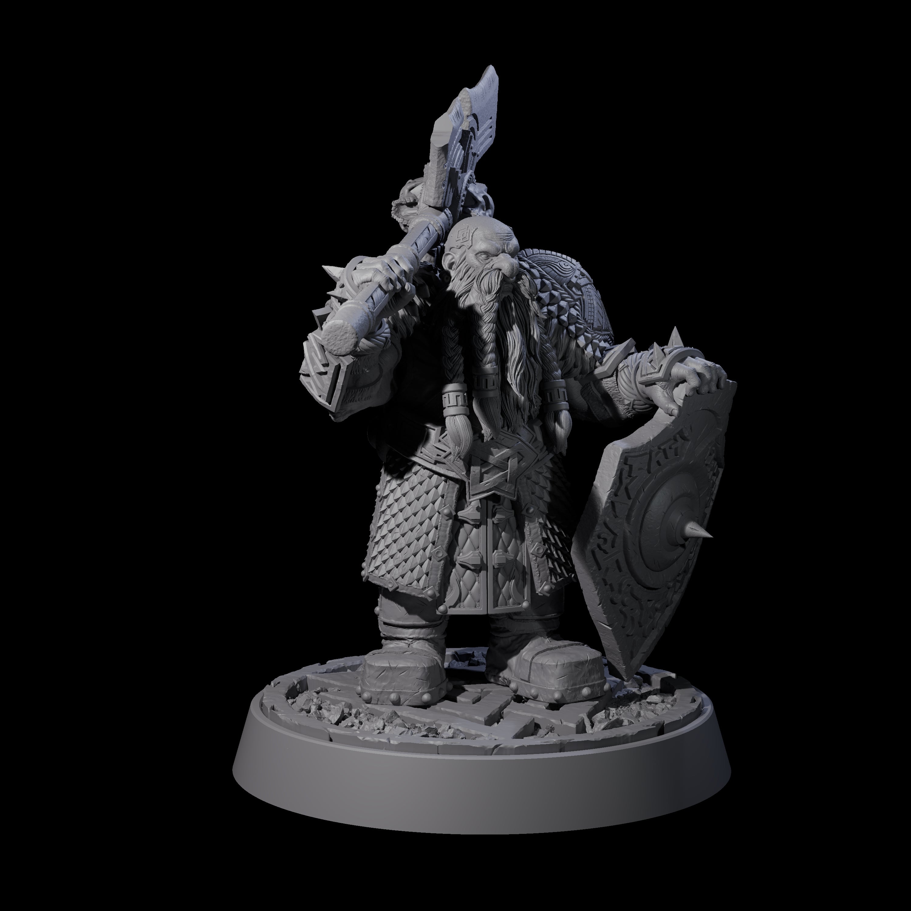 Dwarf Death Paladin C Miniature for Dungeons and Dragons, Pathfinder or other TTRPGs