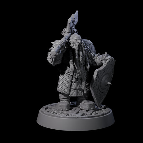 Dwarf Death Paladin C Miniature for Dungeons and Dragons, Pathfinder or other TTRPGs