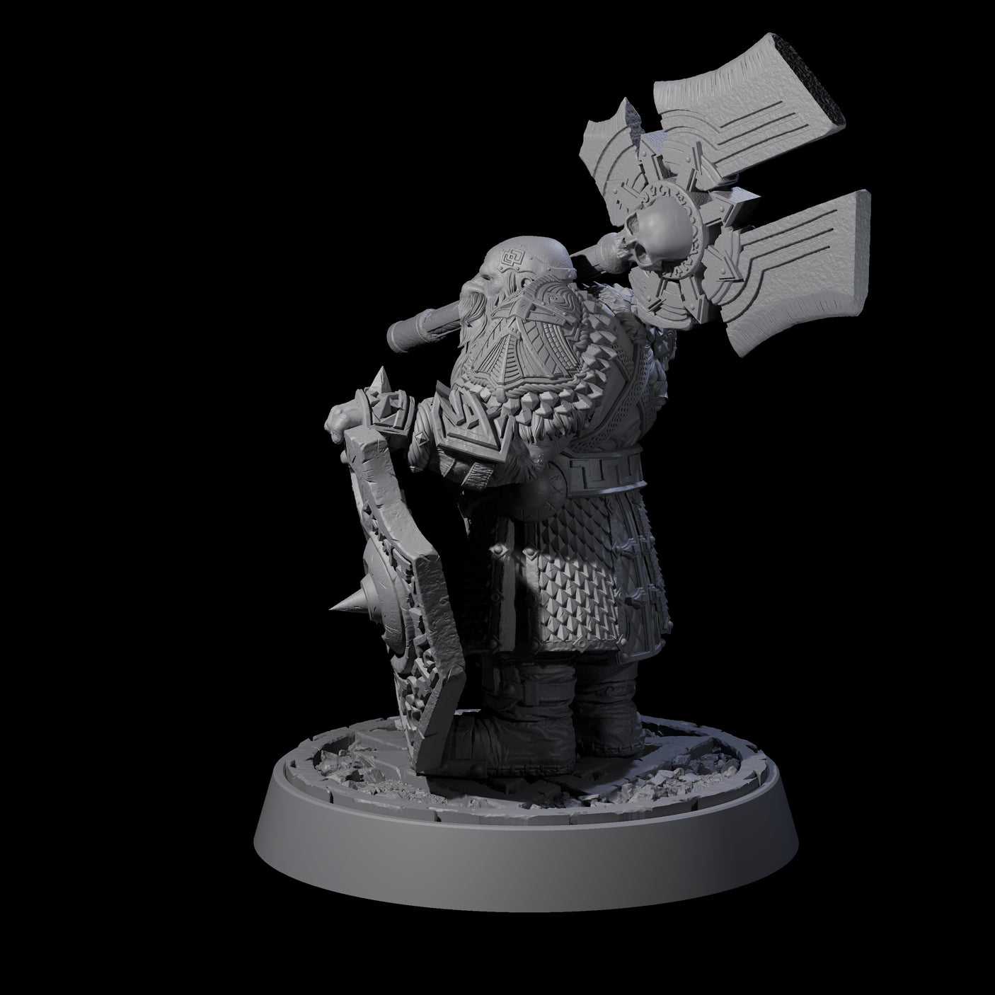 Dwarf Death Paladin C Miniature for Dungeons and Dragons, Pathfinder or other TTRPGs