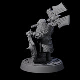 Dwarf Death Paladin C Miniature for Dungeons and Dragons, Pathfinder or other TTRPGs