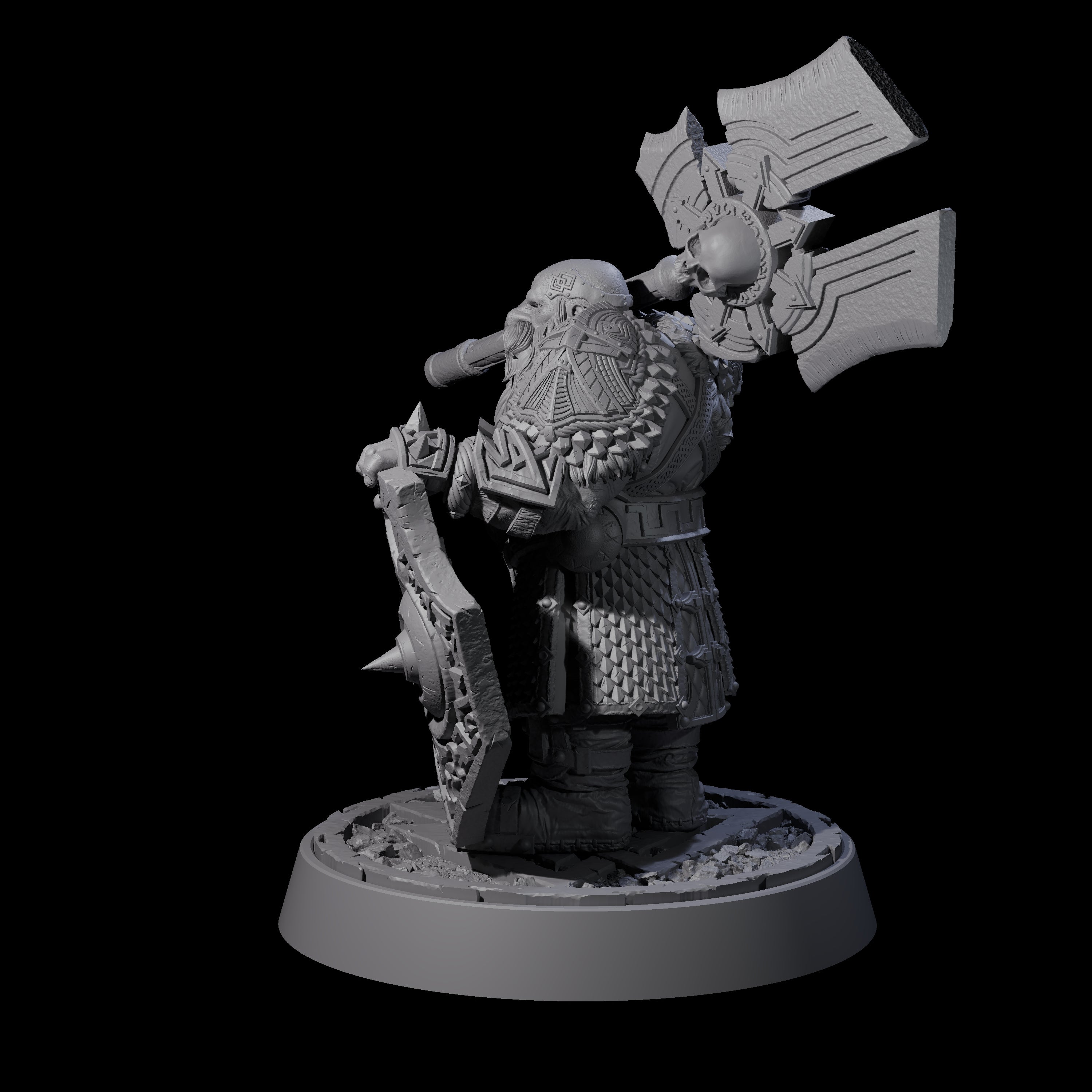Dwarf Death Paladin C Miniature for Dungeons and Dragons, Pathfinder or other TTRPGs