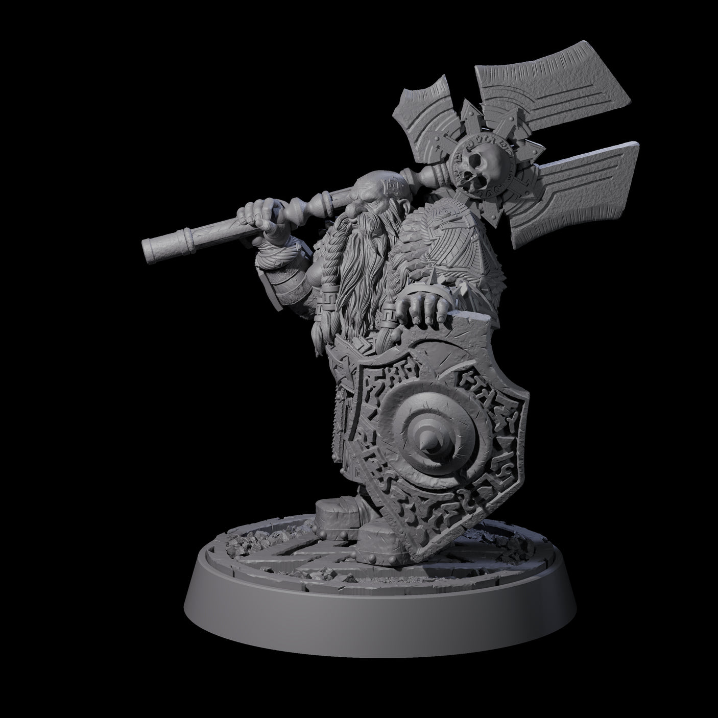 Dwarf Death Paladin C Miniature for Dungeons and Dragons, Pathfinder or other TTRPGs