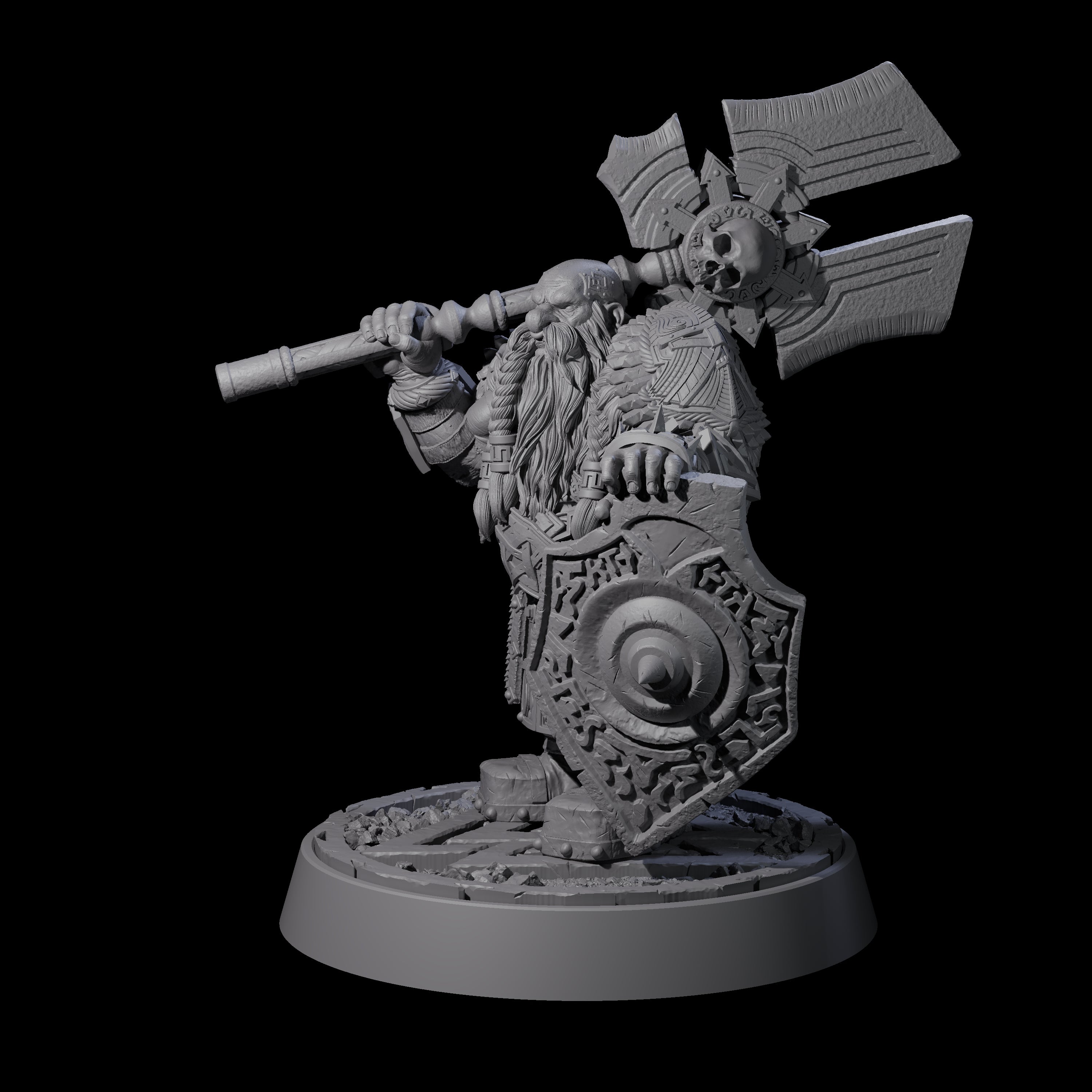 Dwarf Death Paladin C Miniature for Dungeons and Dragons, Pathfinder or other TTRPGs