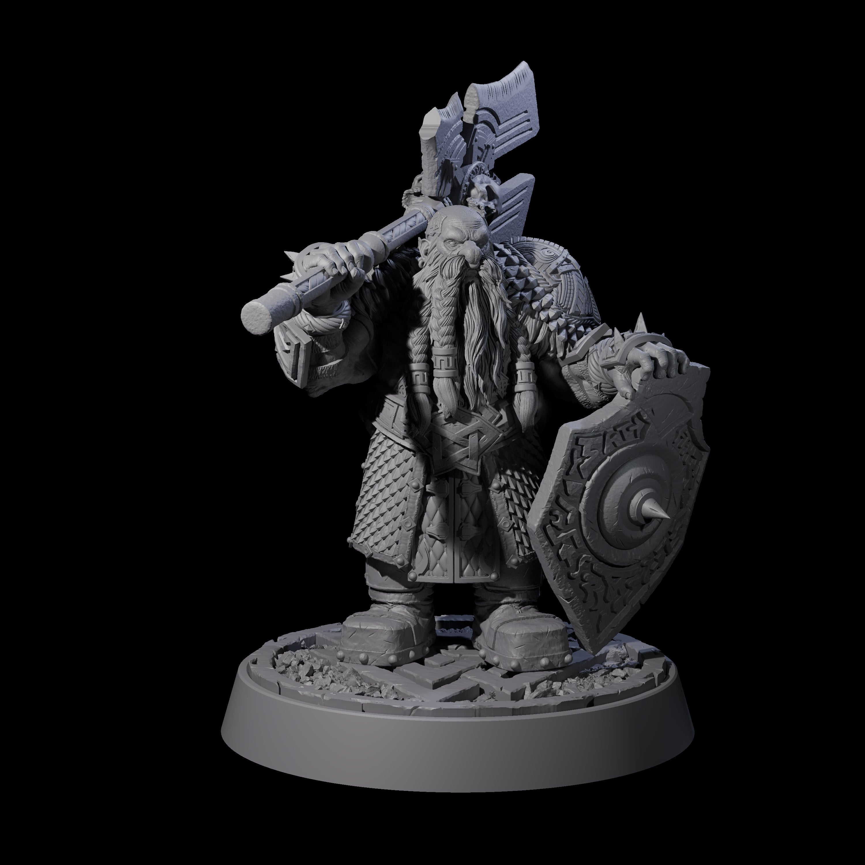 Dwarf Death Paladin C Miniature for Dungeons and Dragons, Pathfinder or other TTRPGs
