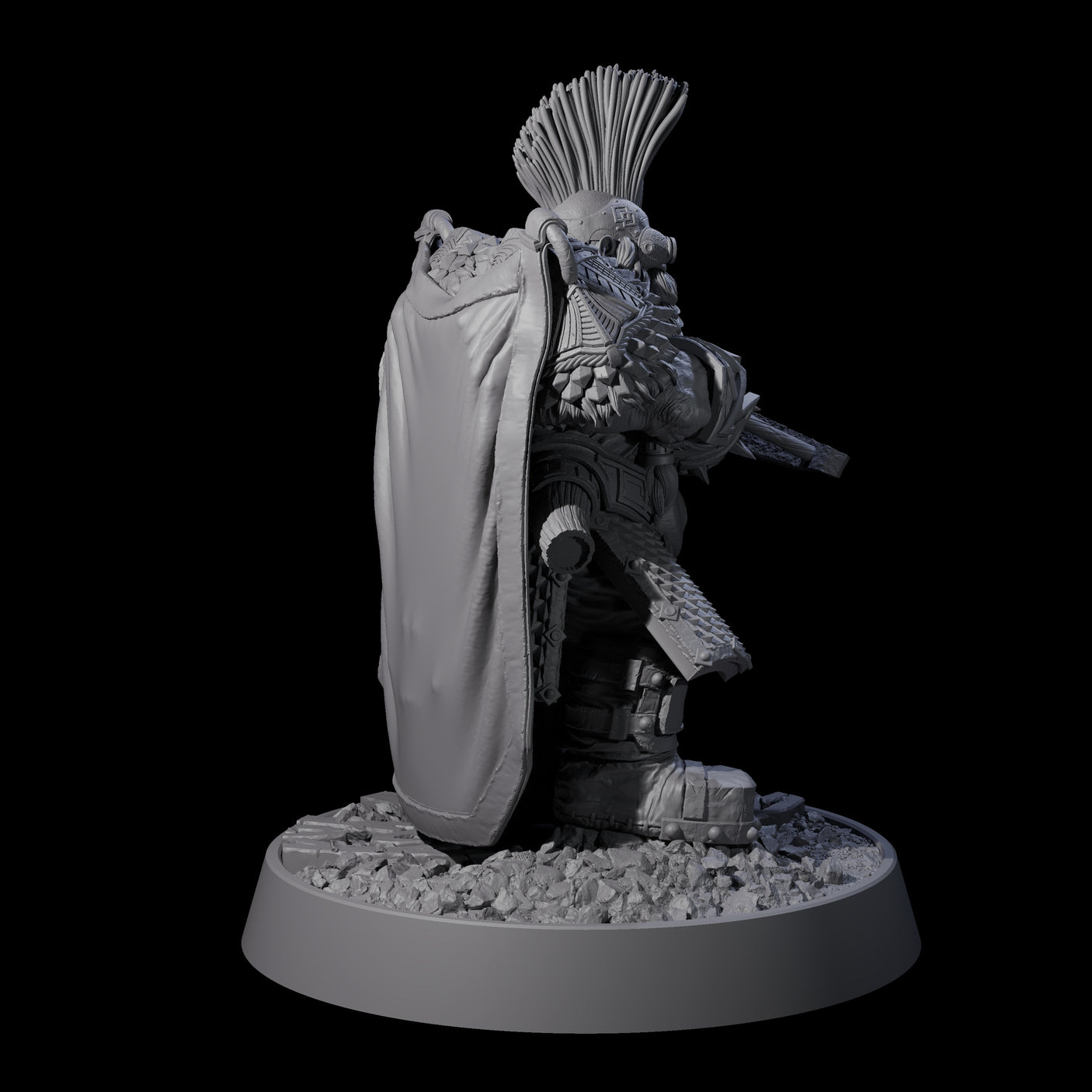 Dwarf Death Paladin D Miniature for Dungeons and Dragons, Pathfinder or other TTRPGs