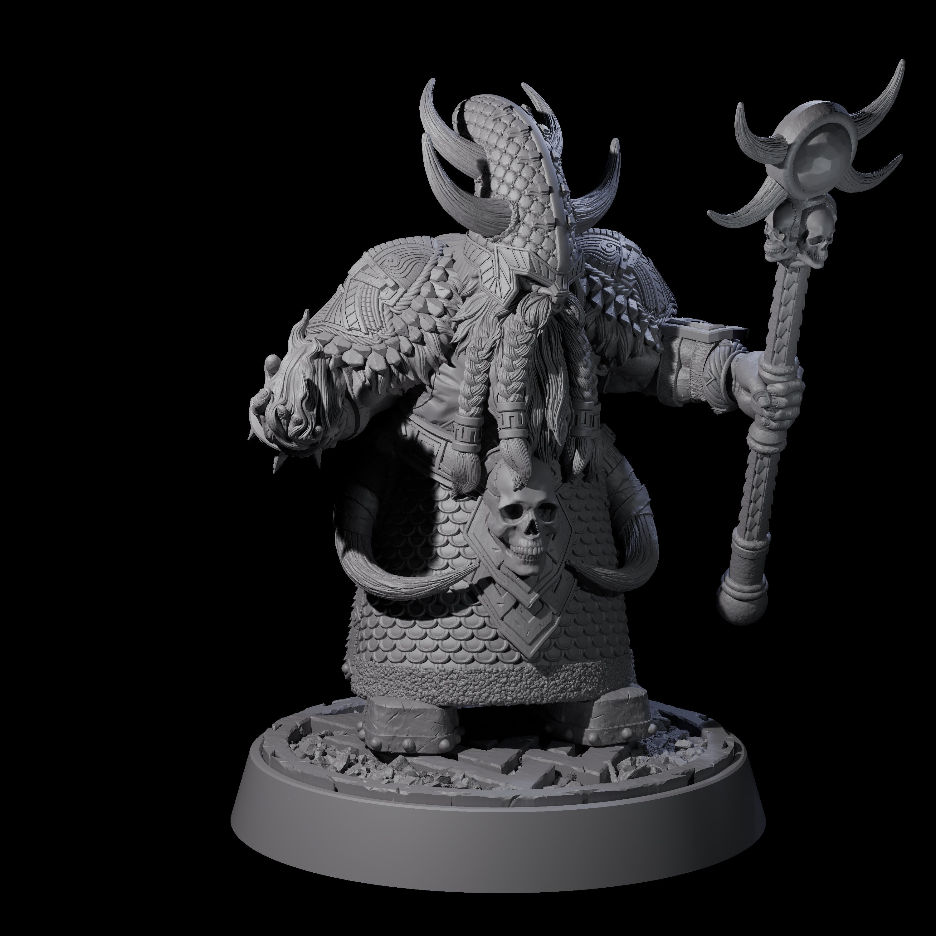 Dwarf Death Paladin G Miniature for Dungeons and Dragons, Pathfinder or other TTRPGs