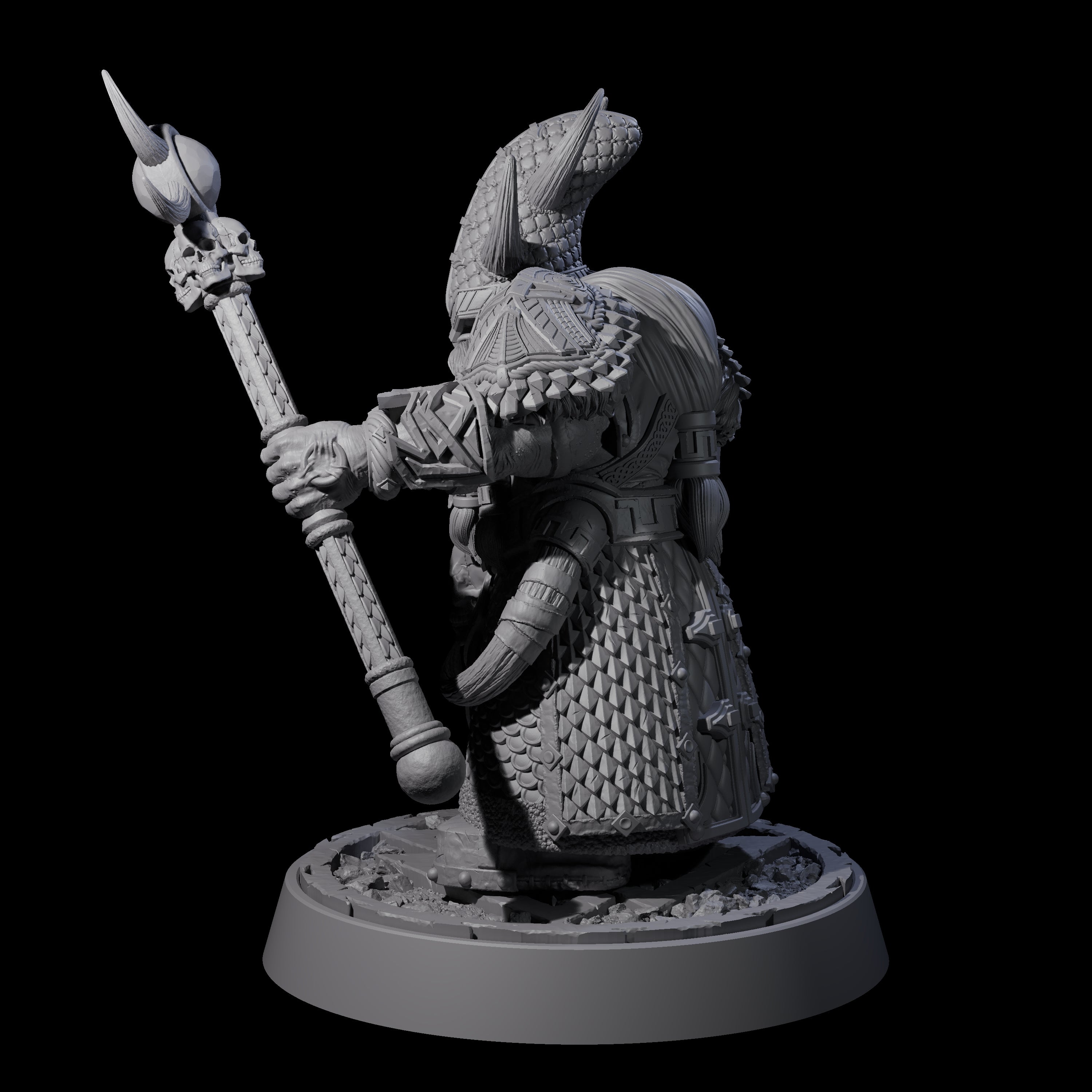 Dwarf Death Paladin G Miniature for Dungeons and Dragons, Pathfinder or other TTRPGs