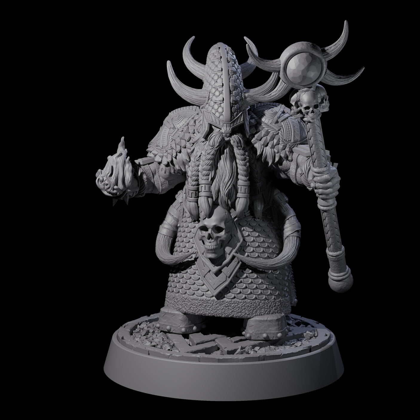 Dwarf Death Paladin G Miniature for Dungeons and Dragons, Pathfinder or other TTRPGs