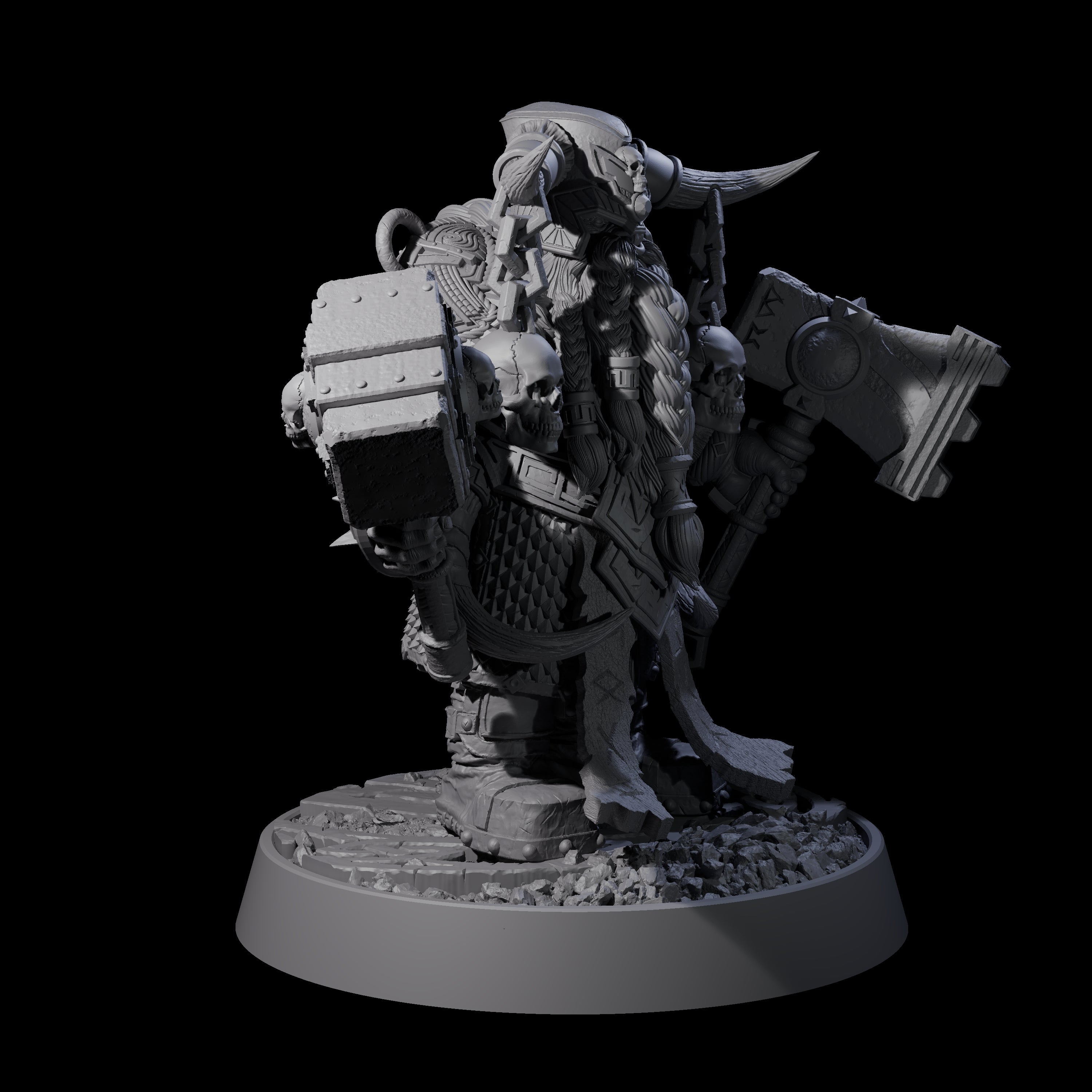 Dwarf Death Paladin H Miniature for Dungeons and Dragons, Pathfinder or other TTRPGs