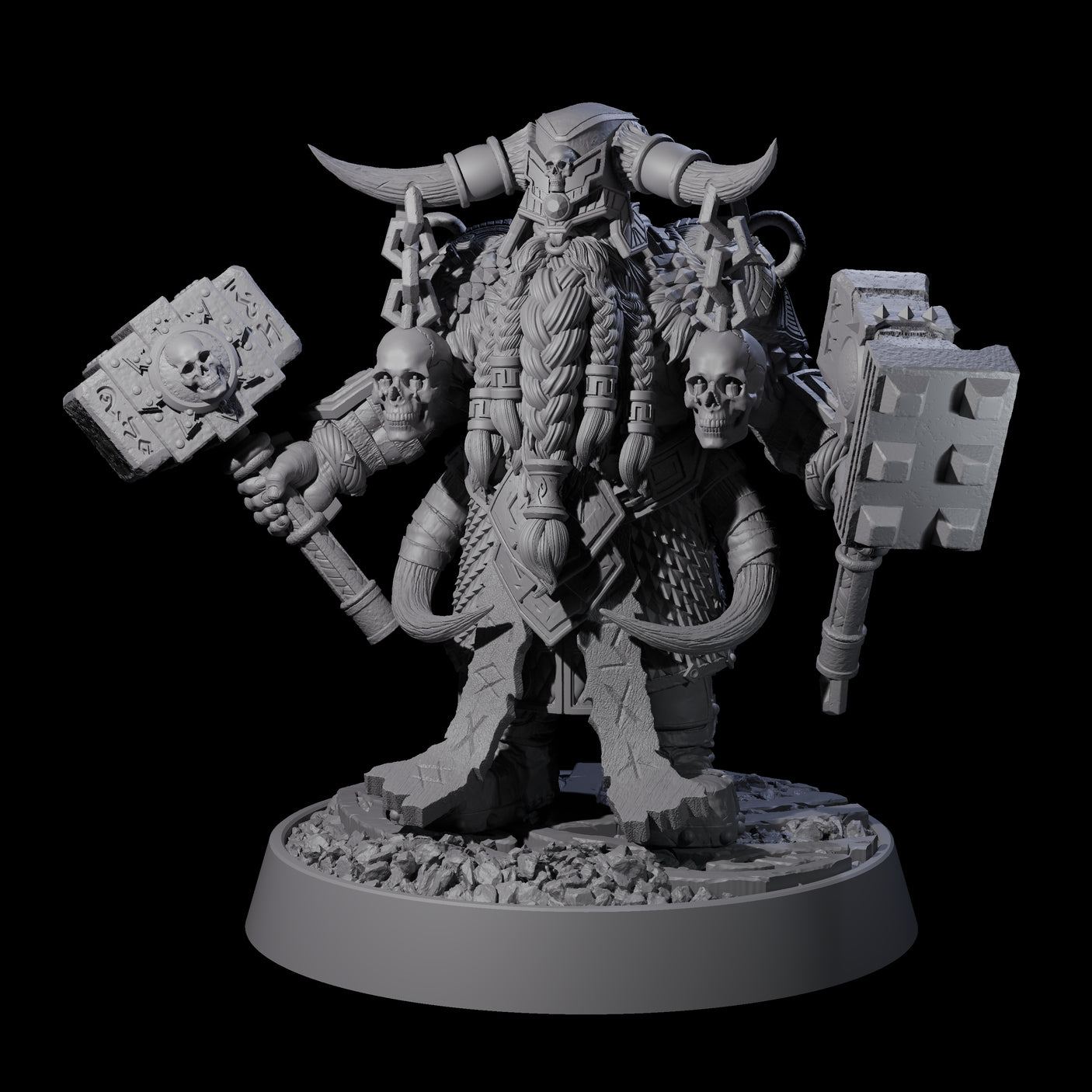 Dwarf Death Paladin H Miniature for Dungeons and Dragons, Pathfinder or other TTRPGs
