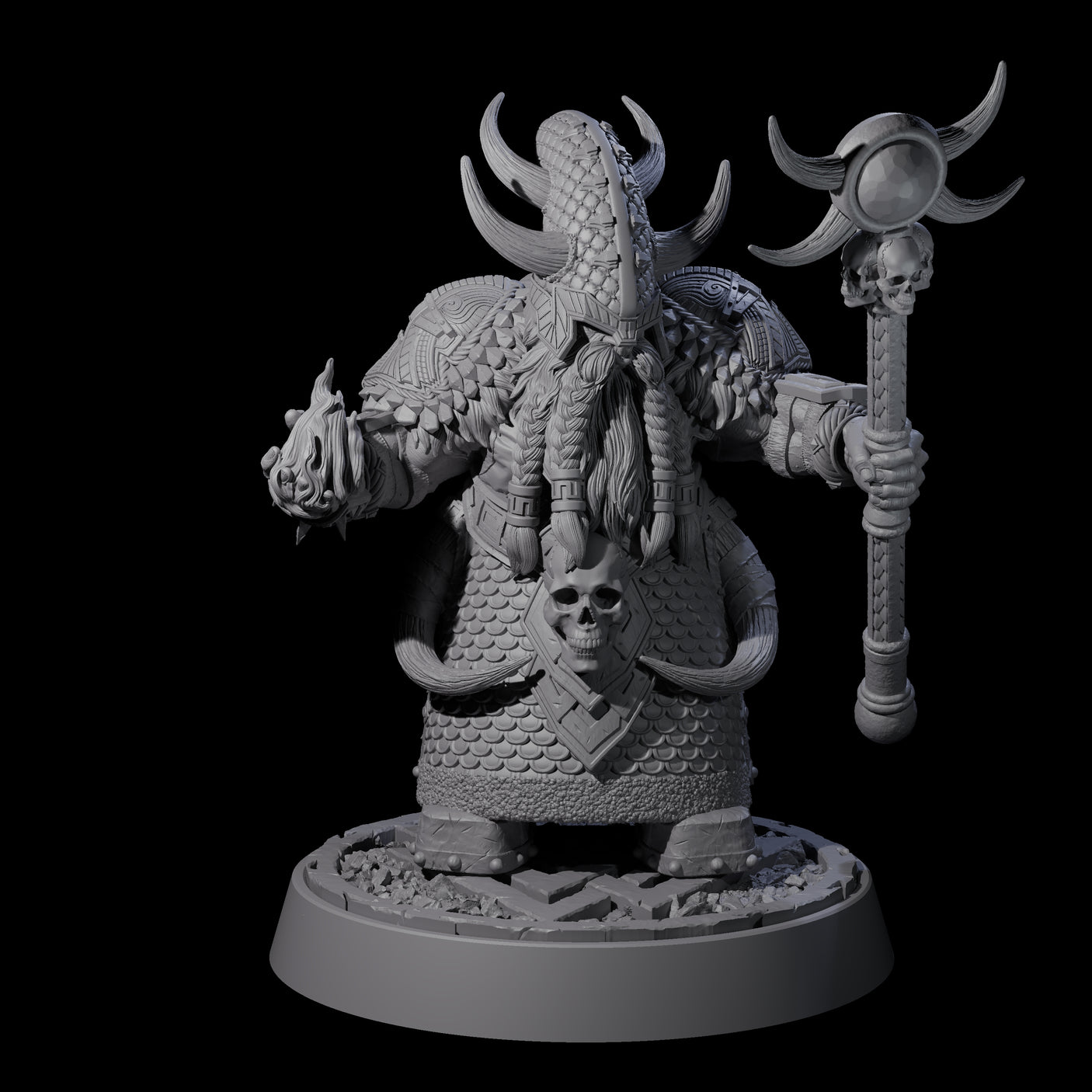 Dwarf Death Paladins Miniature for Dungeons and Dragons, Pathfinder or other TTRPGs
