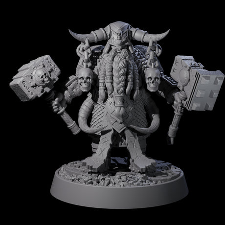 Dwarf Death Paladins Miniature for Dungeons and Dragons, Pathfinder or other TTRPGs